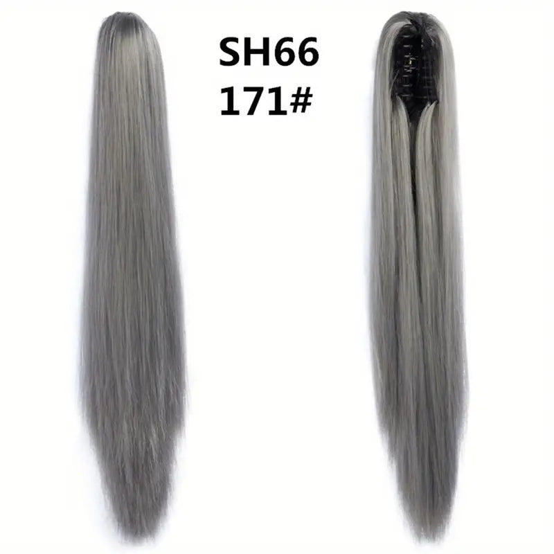 Synthetic Long Straight Ponytail Hair Extensions 22 Inch Claw Jaw Clip In Hair Extensions For Women Synthetic Fiber Hairpieces Hair Accessories