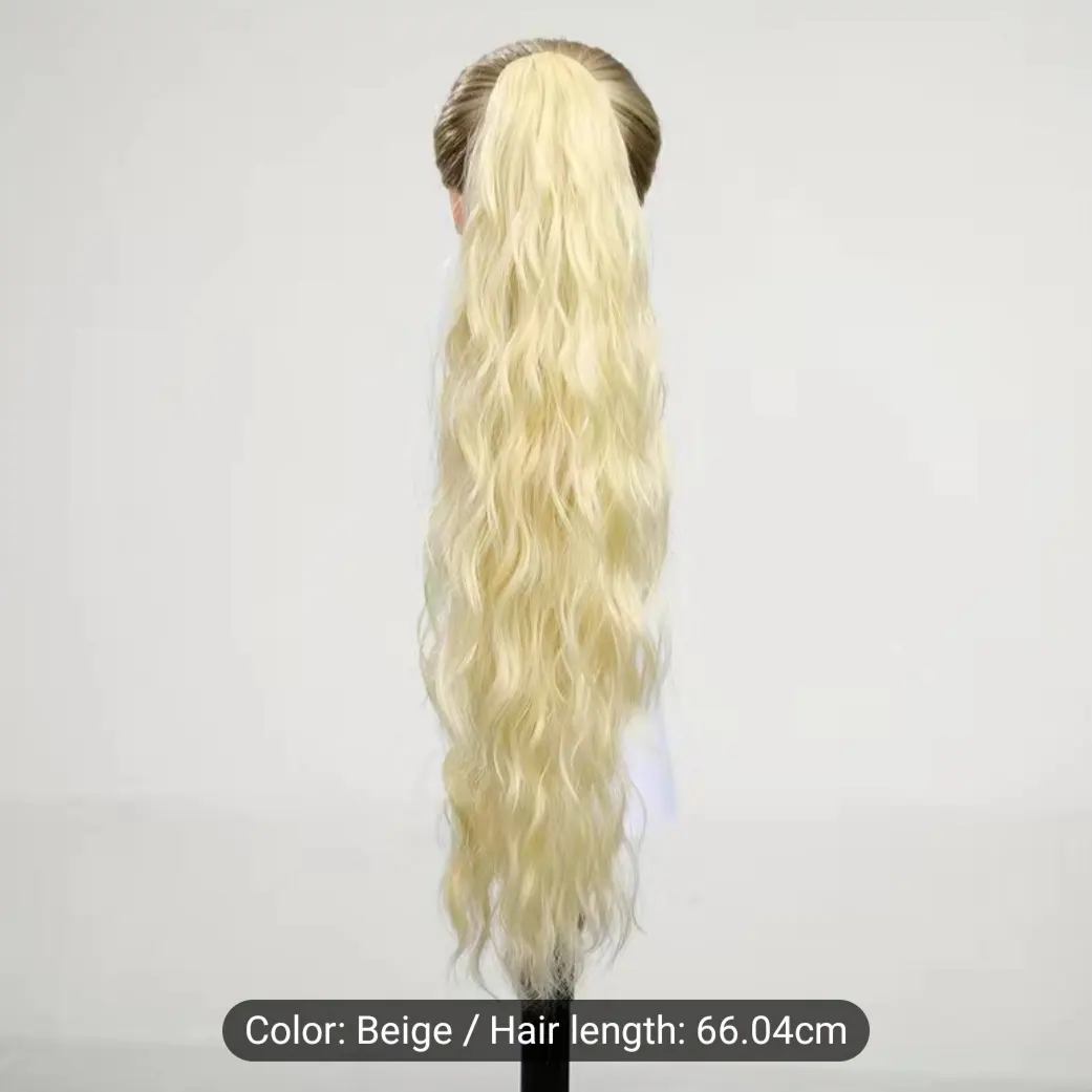 26 Inch Drawstring Wrap Around Ponytail Hair Extensions for Women with Long Curly Wavy Ponytails Casual.