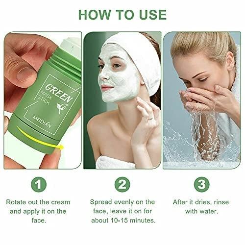 Green Tea Mask, Natural Face Moisturizes Oil Control, Soften Dead Cuticle Cells, Deeply Cleanse Pores, Improves Skin, for All Skin Types Men Women, 100% natural green tea extract (1PCS, Green Tea Mask