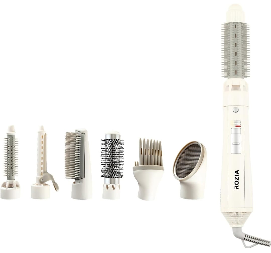 Rozia Hc8110 7 In 1 Multi-styler With Volume Lifter, Blow Brush, Clip Pipe, Soft Brush, Roller Brush, Nozzle