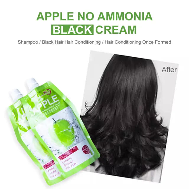 Swift Apple Hair Color Cream 96% Chemical free Original Gray Coverage Hair Dye, Natural Black 500x2ml