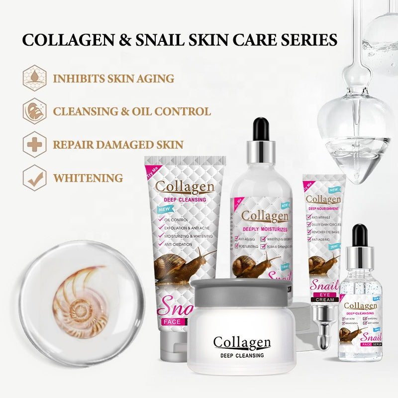 Women Beauty Skin Care Sets & Kits Facial Cream Collagen Snail Whitening Skin Care Set For Black Skin