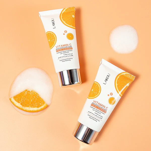 Cross-border LAIKOU Vitamin C Facial Cleanser 40g (color box) Facial Cleansing Care Cleanser