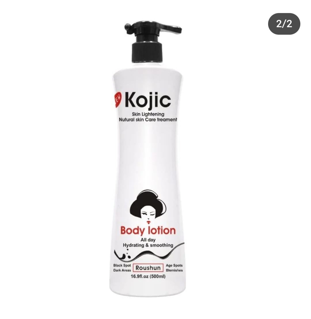Roushun Moisturizing Whitening Lightening Kojic Body Lotion Hydrating Smoothing Black Spot Age Spots 500ml
