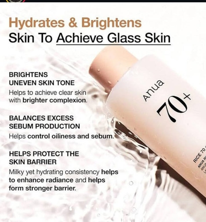 Anua Rice 70+ Ceramide Glow Milky Toner