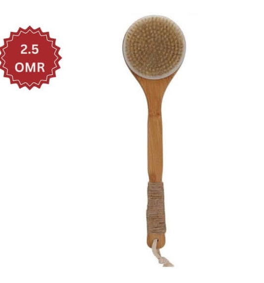 Shower Brush with Long Wood Handle
