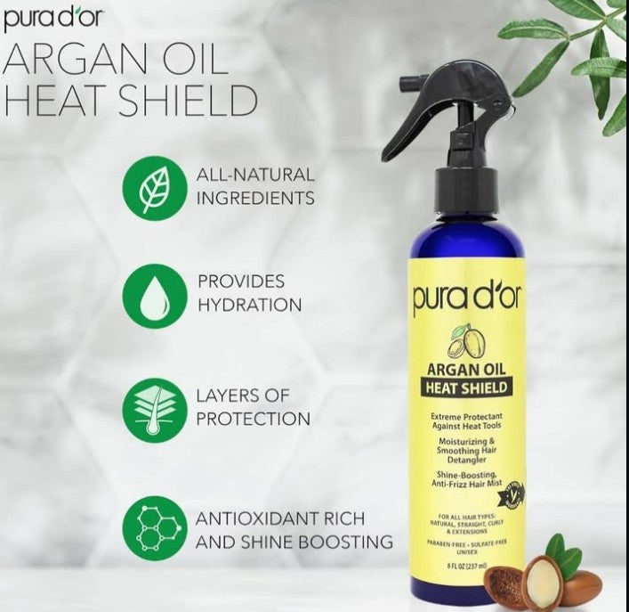 PURA D'OR Argan Oil Heat Shield Protectant Spray