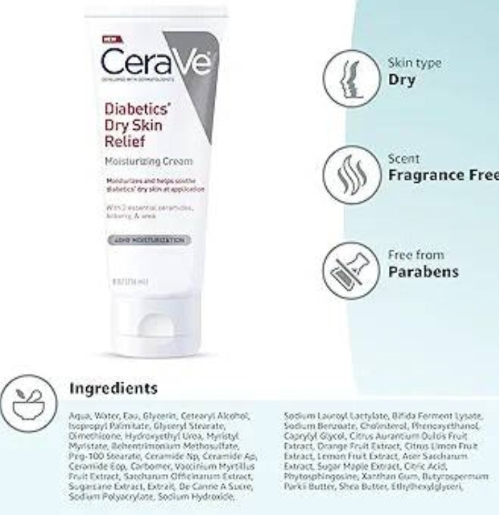 CeraVe Diabetics' Dry Skin Relief Cream