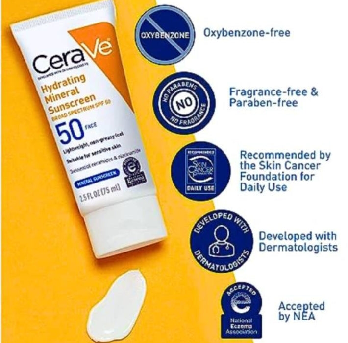 CeraVe Hydrating Mineral Sunscreen SPF 30