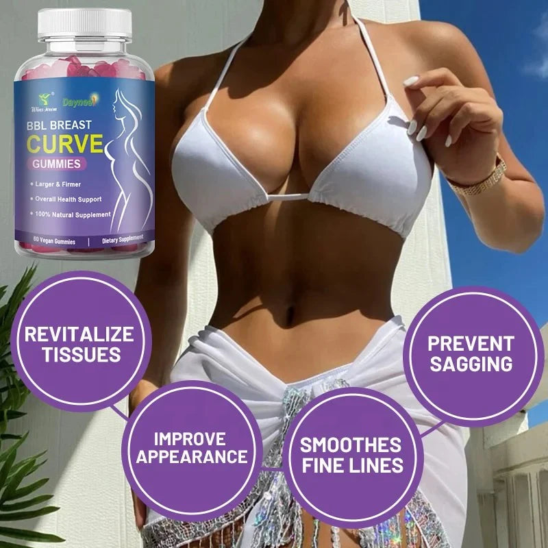 BBL Breast Curve Gummies | Dietary Supplement for Breast Enhancement, Energy, and Hormonal Balance