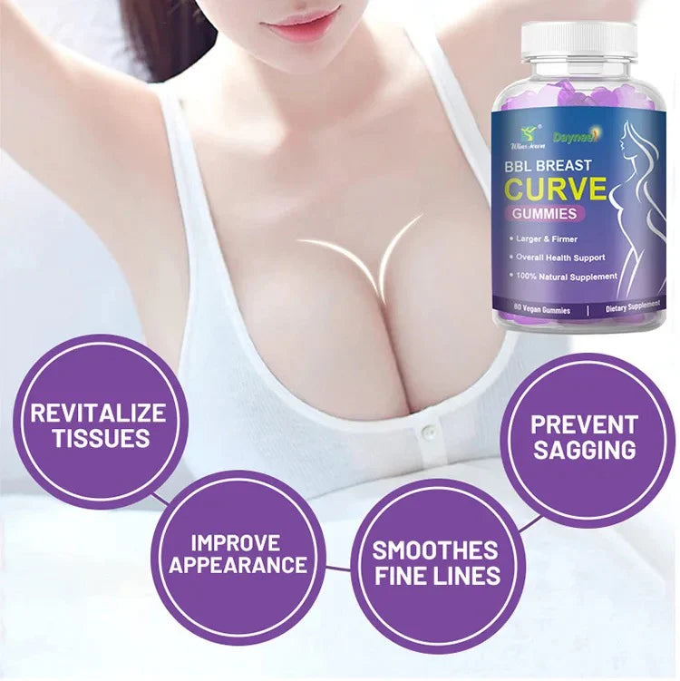 BBL Breast Curve Gummies | Dietary Supplement for Breast Enhancement, Energy, and Hormonal Balance